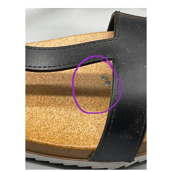 black sandals open toe ankle buckle bendable comfort medium 7/8 READ - Picture 4 of 7